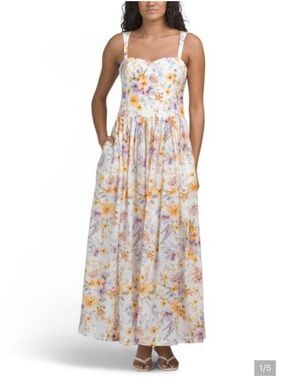 AQUA BLU Lilas Drop Waist Maxi Dress